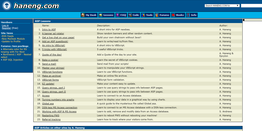 Haneng.com - a different ASP developer site